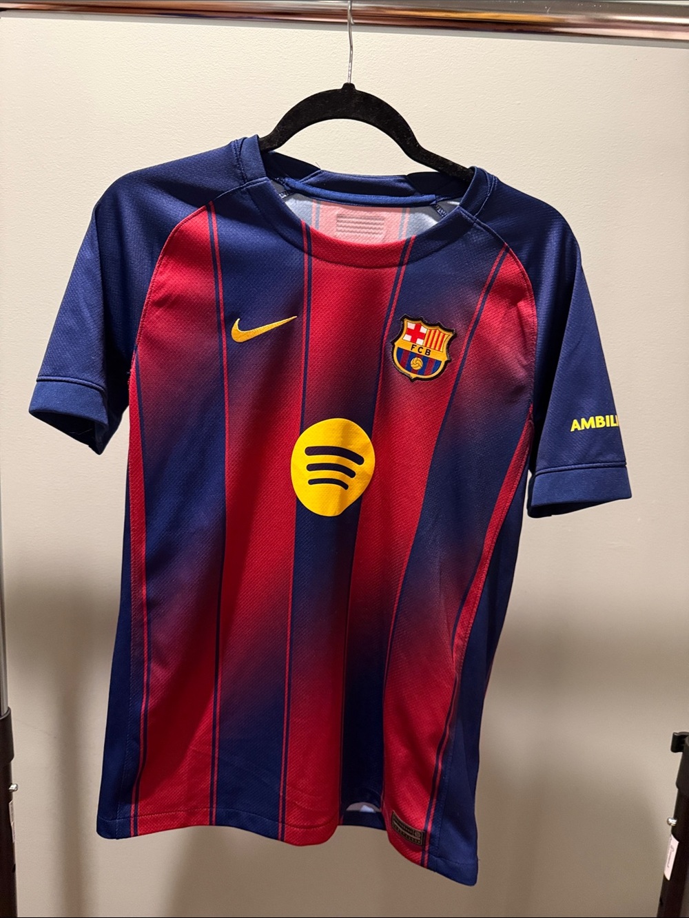 Nike FC Barcelona Kids' Short Sleeve Jersey - Blue & Red with Yellow Accents